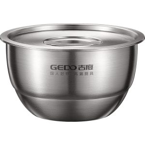 LFGB certification pure 304 stainless steel egg custard bowl with lid