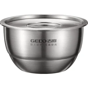 LFGB certification pure 304 stainless steel egg custard bowl with lid
