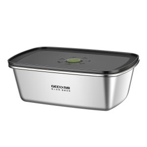 LFGB certification pure 304 stainless steel food preservation box for fridge organization