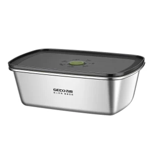 LFGB certification pure 304 stainless steel food preservation box for fridge organization