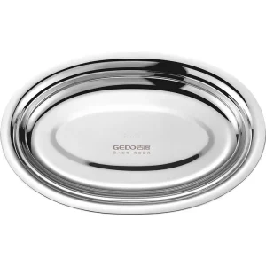 LFGB certification pure 304 stainless steel oval fish platter