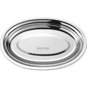 LFGB certification pure 304 stainless steel oval fish platter