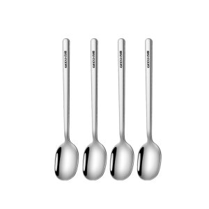 4 pcs LFGB certification pure 304 stainless steel ice tea spoons