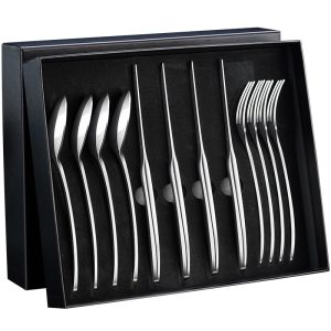 4 sets of LFGB certification 316L stainless steel cutlery with gift box knife fork spoon tableware