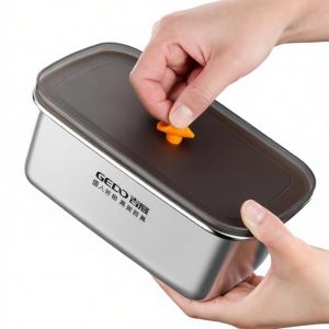 LFGB certified pure 304 stainless steel straight-sided preservation box
