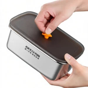 LFGB certified pure 304 stainless steel straight-sided preservation box