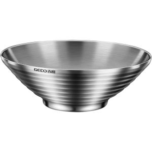 LFGB certified pure 304 stainless steel ramen bowl Japanese basin