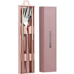 LFGB certified pure 304 stainless steel portable bento flatware
