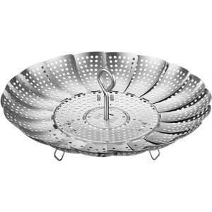 LFGB certified pure 304 stainless steel foldable steam rack